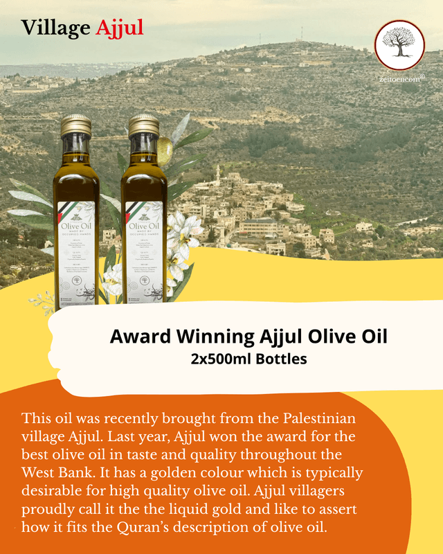 🏆🇵🇸 Olive Oil from the Heart of Palestine – Award-Winning, Cold-Pressed, 100% Ethical, 500ml